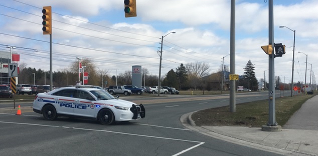 Traffic blocked on Taunton between Airport Blvd and Simcoe in